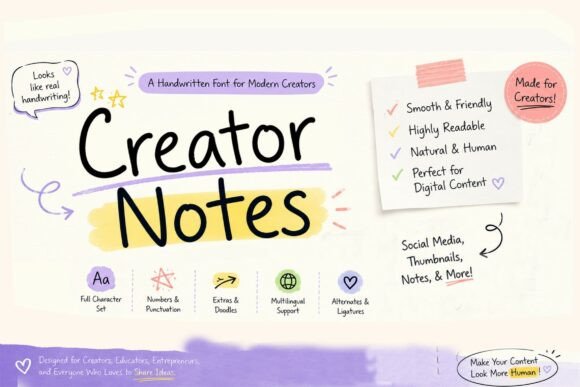 Creator Notes Font for Branding Projects